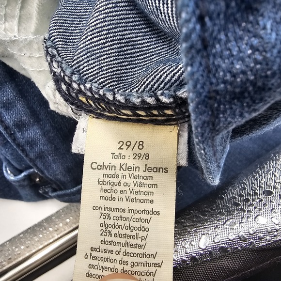 Calvin Klein Women's High Rise Straight Leg Jeans, Dark Blue, Size 8 - Picture 3 of 3